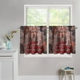 thumbnail image 2 of Christmas Small Panel Tiers Curtains Santa Claus Window Treatment Rustic County Short Sheer Curtains for Small Half,28"X36",2Panels, 2 of 6