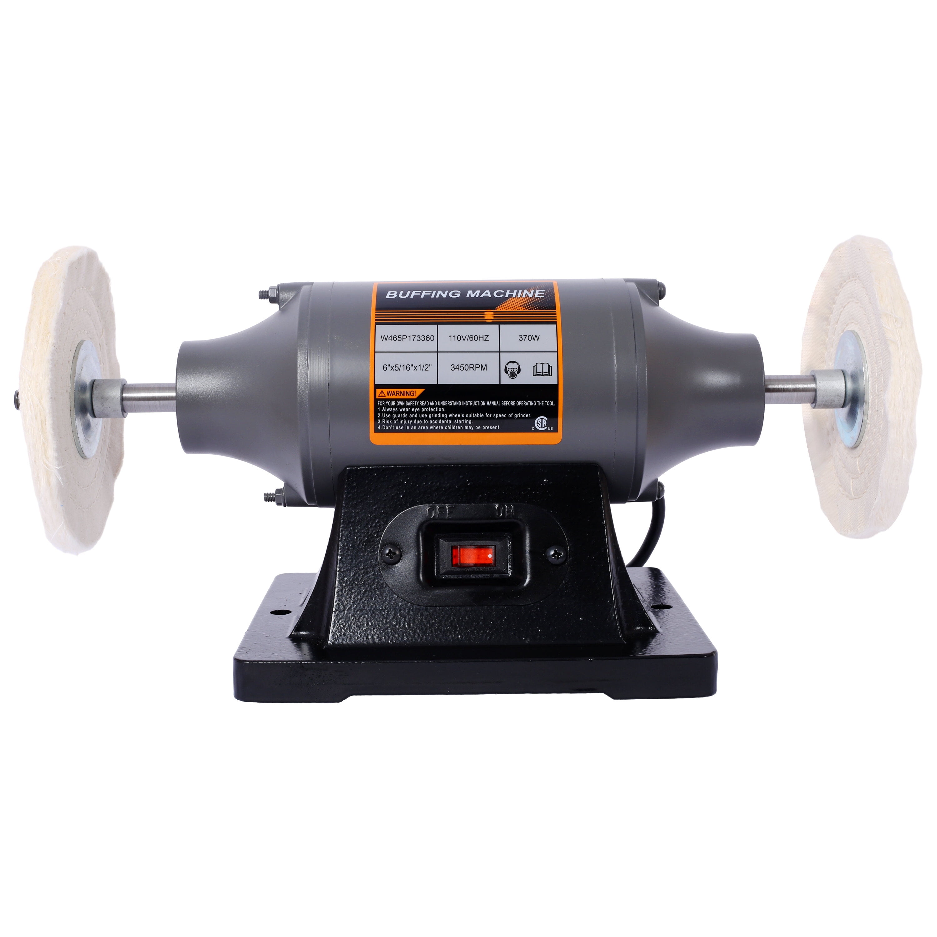 6-Inch Electric Polisher Bench Buffer Grinder - Includes 4PCs 80Ply Thic Buffing Wheels Ideal Benchtop Buffing Machine for Polishing Metal, Jewelry, , Wood, Jade, and Plastic.CSA Certificated