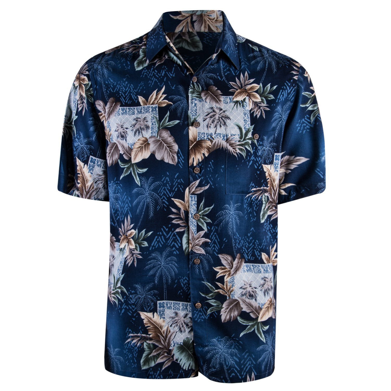 Campia Men's Rayon Print Shirt (Navy 17, XXL) - Walmart.com