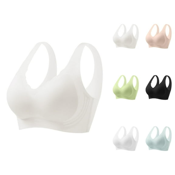 Ice Silk Seamless Cold Feeling Soft Support Breathable Comfortable Push Up Bra for Women, Full Coverage Wireless Everyday Fixed Underwear
