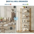thumbnail image 5 of Takywep, White + Gold, 5 Shelf Bookcase, Modern Display Organizer, Open Storage Rack, Metal Frame, Waterproof Board, Anti-Tip Secure, Living Room, Bedroom, Study, Home Office, 5 of 8