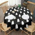 thumbnail image 3 of Happy Halloween Table Cover Waterproof Spillproof Tablecolths Evil Pumpkin Ghost Table Cloths for Party Picnic Dinner Decor (70x70 inches), 3 of 6