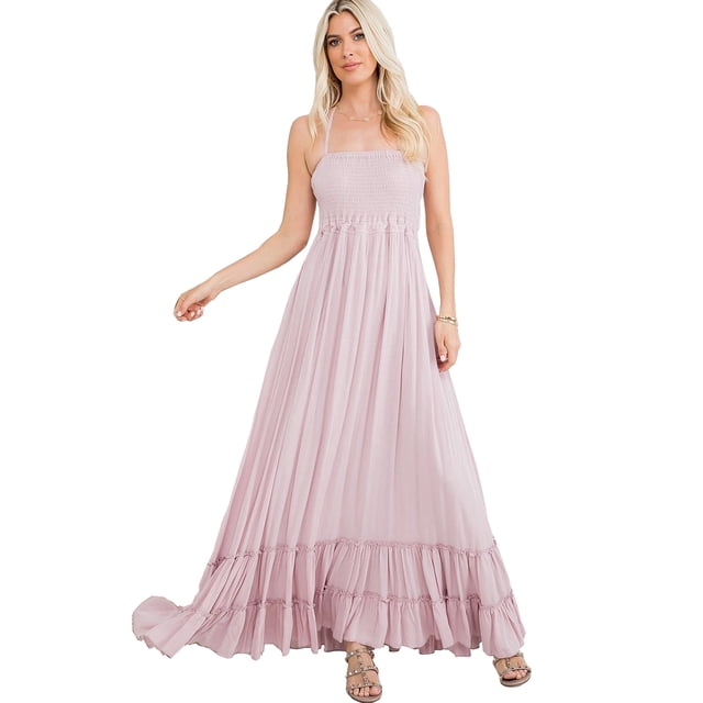 Maxi vestido talle con elástico AMAD Casual para mujer Talla M