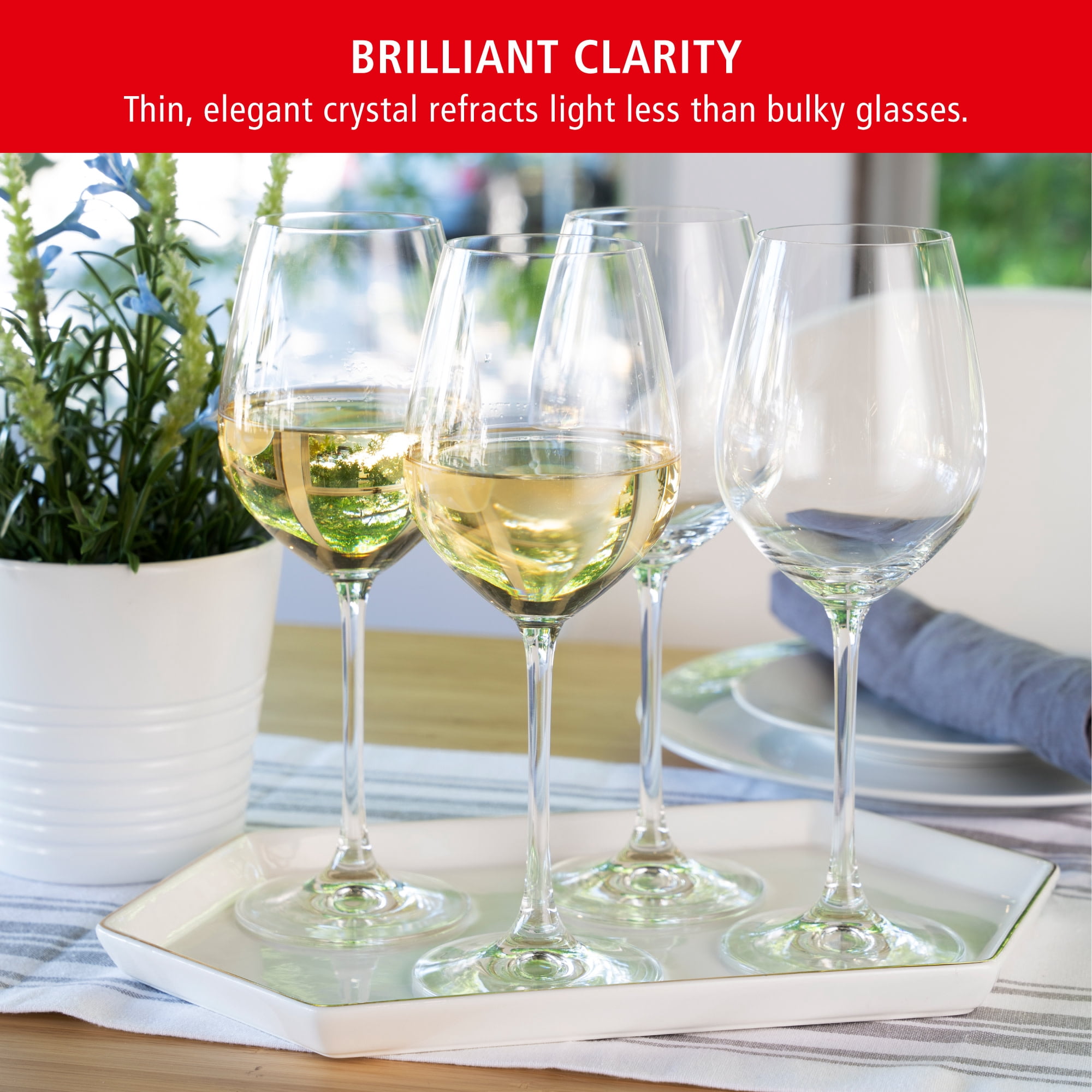 Spiegelau Salute White Wine Glasses, Set of 4 European-Made 16.4 oz