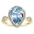thumbnail image 2 of Star K � Vintage Look Halo Large 11x8 Pear Shape Genuine Sky Blue Topaz Ring, 2 of 9