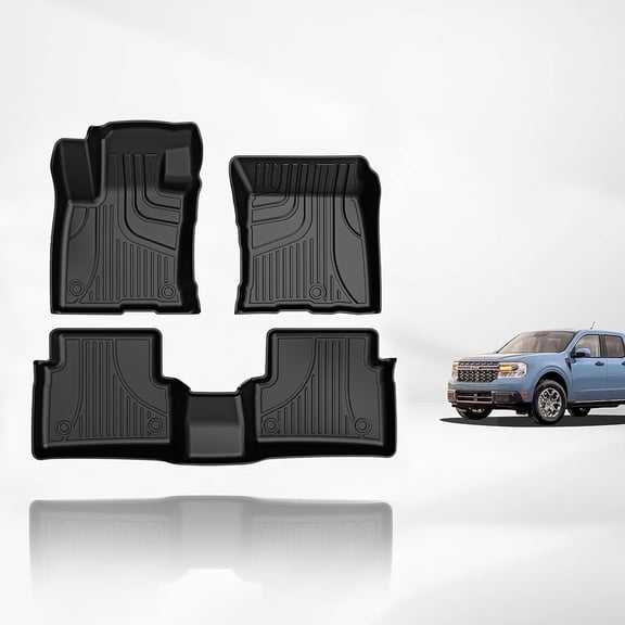 AOMSAZTO Car Floor Mats for Ford Bronco Sport 2021-2026, Heavy Duty TPE All Weather Car Floor Mats, 1st & 2nd Row Full Set Rubber Floor Liners, Anti Skid Car Mats, Black