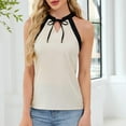 thumbnail image 5 of Womens Tops Fashion Solid Color Halter T Shirts Casual Loose Fit Sleeveless Standard Straps Summer Tops, 5 of 7