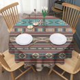 thumbnail image 3 of Brown Geometric Triangle Diamond Pattern Round Tablecloth 60"x60",Wrinkle Wipeable Table Cloth for Kitchen Dining Room Picnic Patio Party, 3 of 6