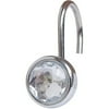 Elegant Home Fashions Jeweled Shower Hooks, Chrome (Set of 12)