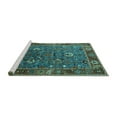 thumbnail image 2 of Ahgly Company Machine Washable Indoor Round Oriental Turquoise Blue Traditional Area Rugs, 3' Round, 2 of 4