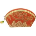thumbnail image 1 of Sacs à Bijoux avec Fermeture Éclair, Sac à Main Style Chinois Sacs Cadeaux Sac de Rangement Portable en Tissu (Orange), 1 of 7