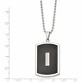thumbnail image 2 of Stainless Steel 22In Polished With Cz & Black Carbon Fiber Inlay Necklace (22 X 29.92) Made In China -Jewelry By Sweet Pea, 2 of 6