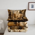 thumbnail image 5 of Manfei Fall Leaves Print Queen Comforter Set,Rustic Deer Comforter Sets Queen,Brown,Black Reversible,3pcs,1 Comforter and 2 Pillowcases, 5 of 7