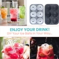 thumbnail image 6 of Baseball Ice Cube Tray with 6 Ball Compartments for Cocktails Soda and Summer Drinks Reusable Plastic Kitchen Freezer Mold, 6 of 6