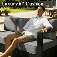 thumbnail image 4 of LayinSun Oversized Aluminum Outdoor Furniture Set, 4 Piece Patio Sofa Sets with Coffee Table, Deep Seating and Upgraded 6-inch Cushions for Porch, Balcony, Deck, 4 of 7