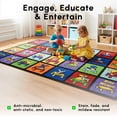 thumbnail image 3 of SAFECASTLE Kids Carpet My ABC Place Alphabet Rug 5'4" x 7'8"– Educational ABC Learning Area Rug – Colorful Classroom Rug for Kids, Toddlers, Preschool, Nursery, Playroom, Daycare & Children’s Bedroom, 3 of 7