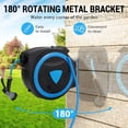 thumbnail image 3 of Bingirl Retractable Garden Hose Reel 100FT 12 Inch Hose System Auto Rewind Slow Return 9 Mode Spray Control Tool Free Mounting for Large Yards Farms Landscapes, 3 of 6