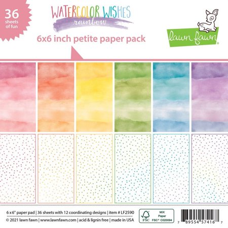 UPC: 0789554574167 | Watercolor Wishes Petite 6×6 Paper Pack – Lawn Fawn
