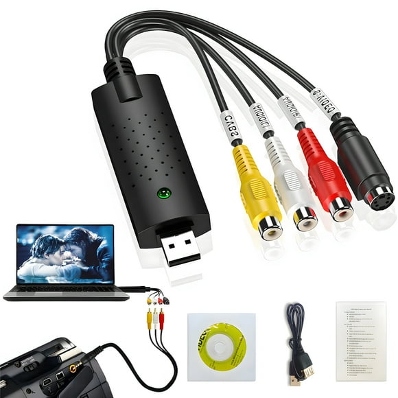 The VHS to Digital Converter, USB 2.0 Video Capture Card RCA to USB Audio Converter, VHS Mini DV VCR Hi8 DVD to Digital Converter for PC TV Laptop, Support Win 7/Win 8/Win 10/Win 2000/Win Vista/Mac