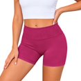 thumbnail image 2 of KANG Fashion Women's V-Waist High-Rise Yoga Shorts Tummy Control & -Lifting Design Breathable Compression Fabric Stylish Athletic Shorts for Running Gym and Workout Hot Pink L, 2 of 7