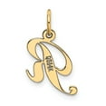 thumbnail image 3 of Diamond2Deal 14K Yellow Gold Small Script Letter R Initial Pendant for Women, 3 of 6