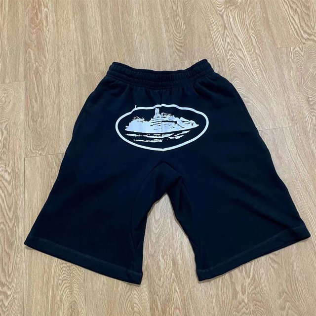 Pantalones cortos casuales deportivos hawaianos con tiras estampadas a la moda para hombre Blanco