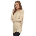 thumbnail image 2 of Moa Collection Women's Relaxed Fit Tunic Top Dolman Sleeve Knit Casual Style, 2 of 4