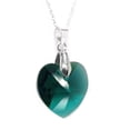 thumbnail image 2 of Juego de aretes y cadena con dije en forma de Corazón, plata mexicana ley .925, Esmeralda, 2 of 4