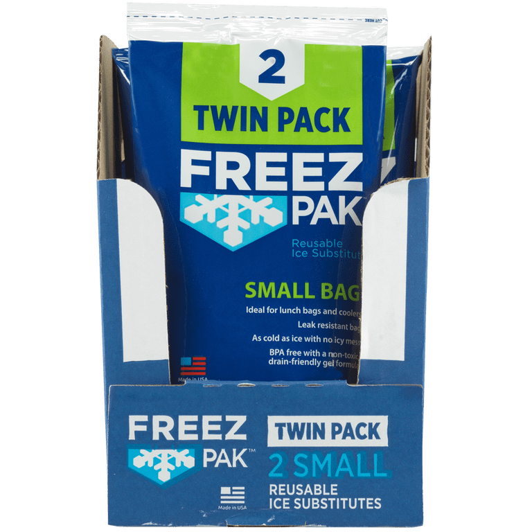 Freez Pak Twin Pack Reusable Ice Substitute Bags, Small, Non-Toxic