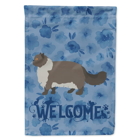 Carolines Treasures CK4945CHF Persian Modern 2 Cat Welcome Flag Canvas House Size Large multicolor