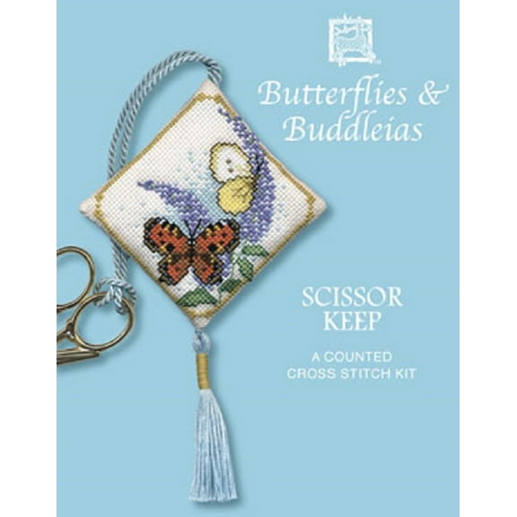 Butterflies and Buddleia Scissor Keep - Cross Stitch Kit