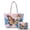 Butterfly Floral, variant on Black Leopard Print 2 Pcs Women's Quilted Bag Anti Theft Large Capacity for Travel Polyester Quilted Purses and Handbags