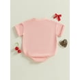 thumbnail image 3 of aturustex Toddler Baby Girls T-shirt Romper 0 3M 6M 9M 12M Infant Short Sleeve Shirt Bodysuits Round Neck Bubble Jumpsuits Bow Embroidery Rompers Kidsweet Clothes Beachwear for Holiday Party, 3 of 6
