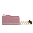 thumbnail image 4 of Upholstered Daybed With And Trundle In Pink - Relaxing Bedroom Option Full Size Led Create Romantic Atmosphere, 4 of 7