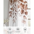 thumbnail image 6 of Eucalyptus Leaves Sheer Curtains 84 Inch Length 2 Panels Set for Living Room/Bedroom, Grey Pink Summer Botanical Watercolor Weeping Kitchen Curtains Grommet Curtains Window Treatments 42"x84"x2, 6 of 7