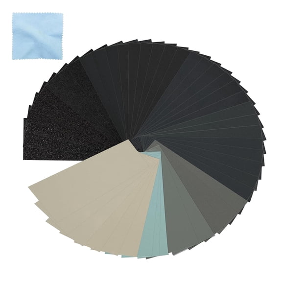 Ultra Sandpaper Set 400-3000/5000/7000/10000/20000 grit Sandpaper Wet Dry Sand Paper 9 x 3.6 Inch for Wood Furniture Finishing Metal Sanding and Automotive Polishing 33Sheets