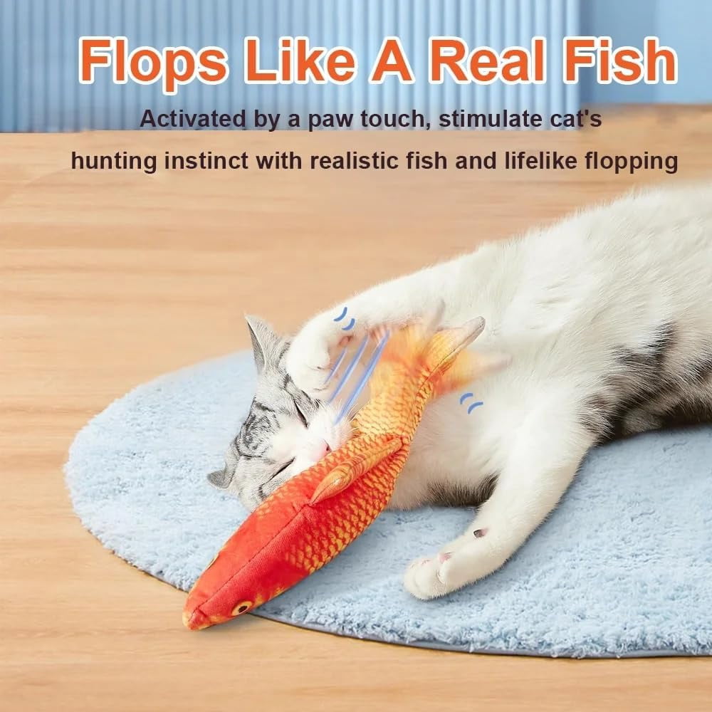 2026 New Small Floppy Fish Cat Toy, Moving Fish Cat Toys for Indoor Cats, Electronic Cat Toys Rechargeable, Interactive Chew & Kicker Toys, Interactive Cat Toys for All Breeds