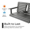 thumbnail image 4 of Innovaze 4.5 FT Poly Lumber Porch Swing for 2 Person, High Back & Deep Seat Comfort, Foldable Cup Holders, Stainless Steel Hardware, Gray, 4 of 5