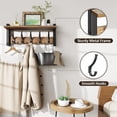 thumbnail image 6 of 17.1 InchCoat Rack Wall Mount with Shelf, Coat Hanger Wall Mounted with 5 Hooks, Wall Mounted Coat Racks, Wall Shelf with Hooks, Hat Rack for Entryway, Bedroom, Living Room, 6 of 7