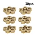 thumbnail image 2 of HUGFEGWE M3x4mm Female Thread Knurled Nuts Hx5mm OD Brass Threaded Insert Embedment Nuts Hydraulic Welded Joint Injection Molding Assortment Kit for 3D Printing Injection Molding 30PCS CJB91-24975, 2 of 3
