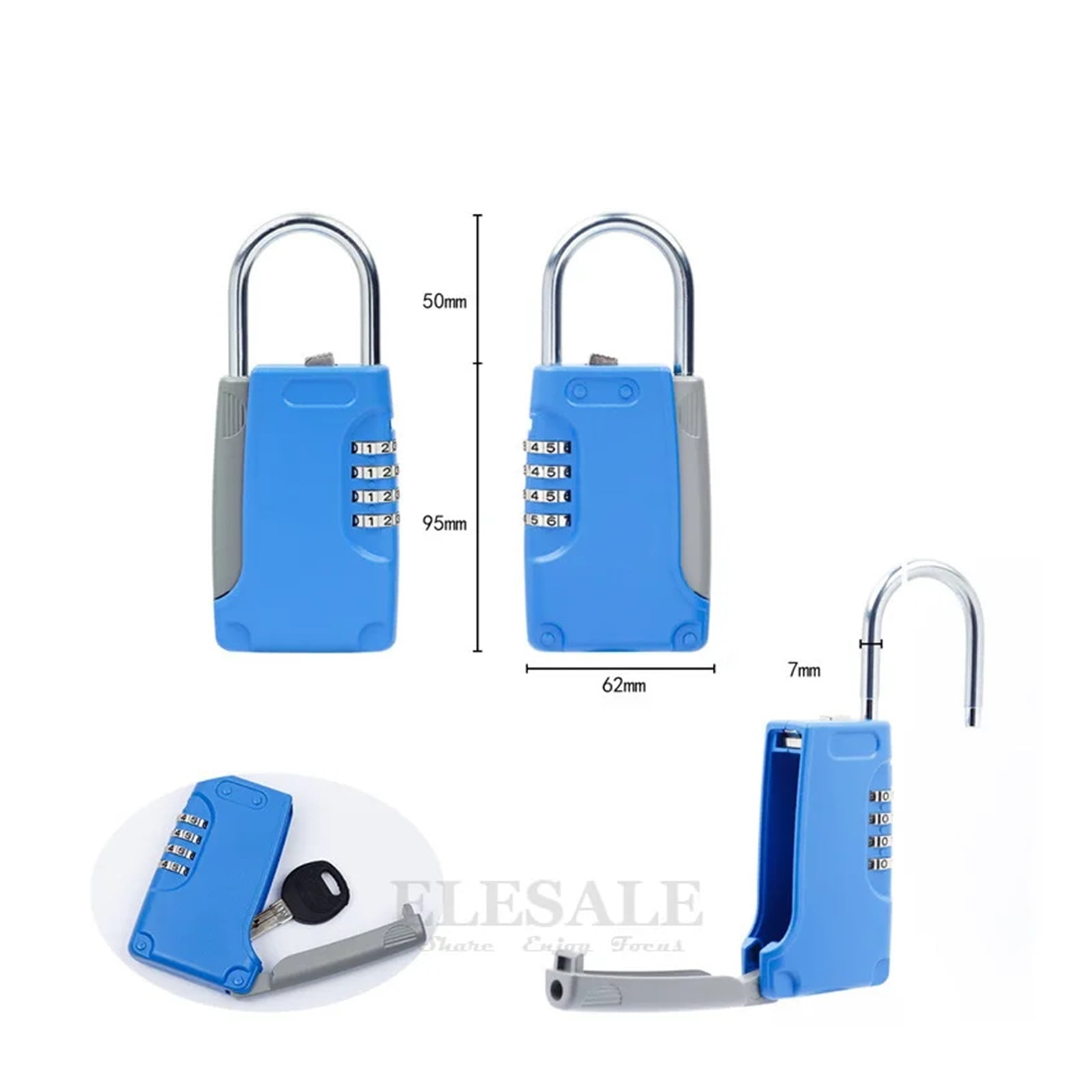 Hidden Key Safe Box 4-Digital Password Combination Lock With Hook Mini Metal Secret Box For Home Villa Caravan ,Maximum Protection