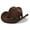 Brown, variant on Western Cowboy Hat for Men Women Classic Roll Up Fedora Hat with Buckle Belt(Size:S-M)