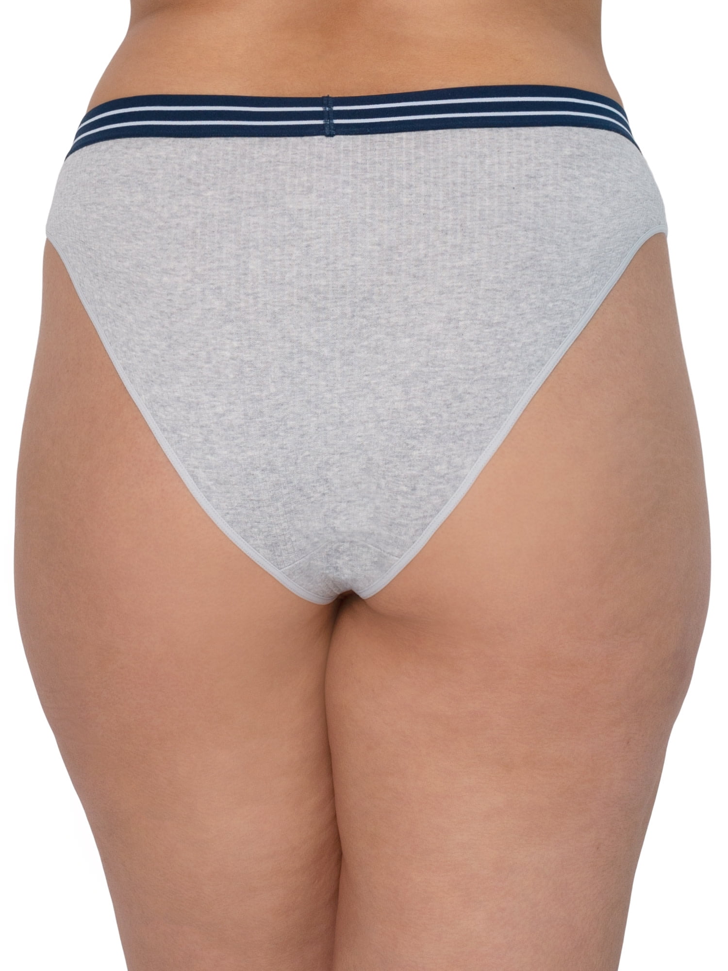 No Boundaries Striped Solid Print Everyday Cheeky High Waist Briefs Panty (Women's or Juniors) 4 Pack