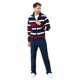 thumbnail image 2 of hajo traje de casa para hombre - largo, chaqueta con cremallera, sudadera, homewear Azul/Rojo M (Medium), 2 of 3