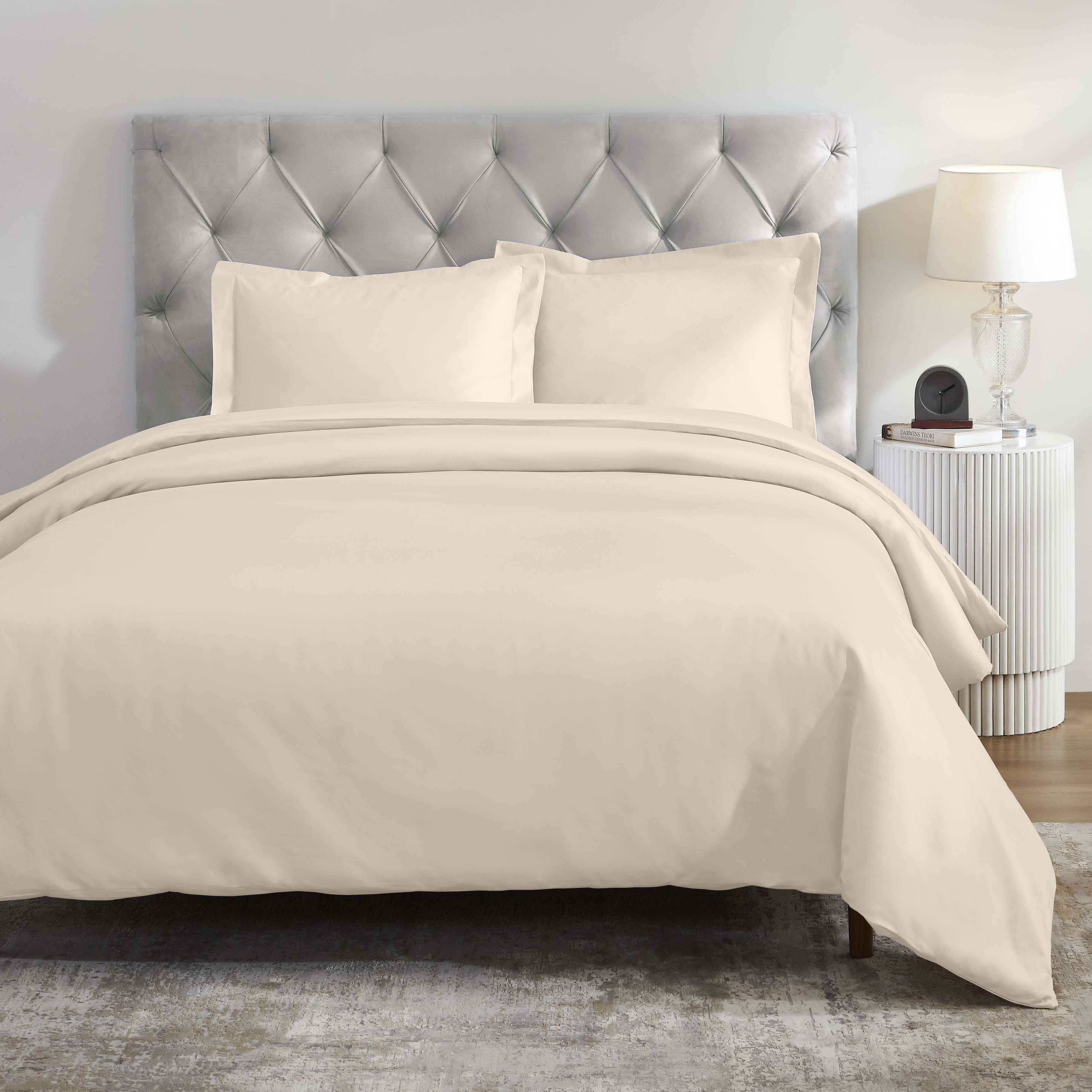 Superior Egyptian Cotton Duvet Cover Set, Full/ Queen, Ivory