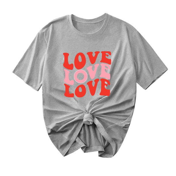 Camisetas de Manga Corta para Mujeres, Camiseta de Cuello Redondo Impresa de Moda, Primavera Y Verano Casual