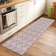 thumbnail image 2 of Runner Rug 2 x 6 Ft, Vintage Pink Flower Washable Non-Slip Floor Mat for Kitchen Hallway/Entryway, Spring Floral Leaves Pastoral Birds Plants Long Kitchen Runner Area Rugs for Living Room,, 2 of 8