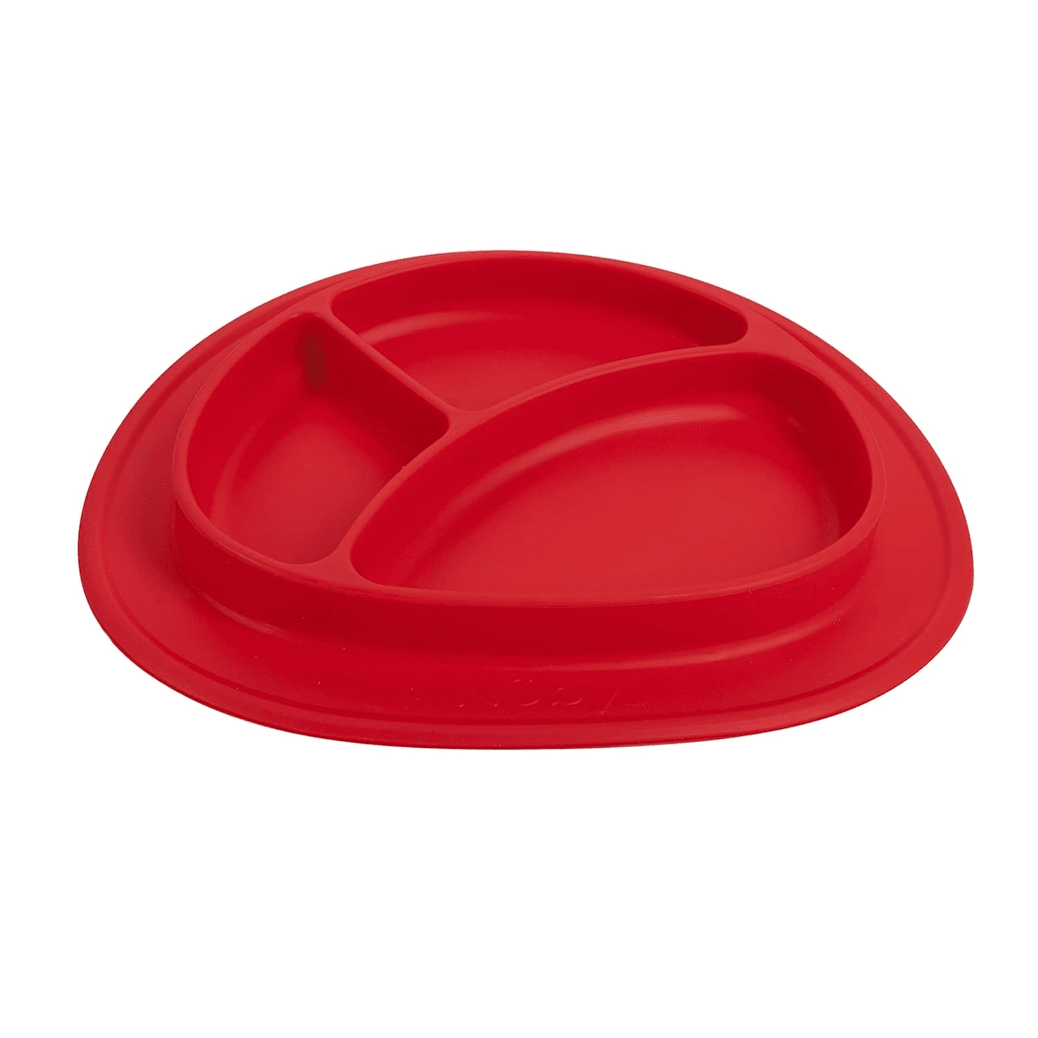 Nuby Sure Grip Silicone Miracle Mat 3-Section Oval Plate, Pink