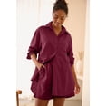 thumbnail image 4 of Ellos Plus Size Linen-Blend Pull-On Elastic Waist Shorts, 4 of 5