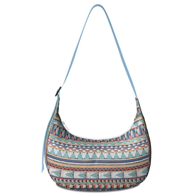 Bohemian Rainbow Crossbody Bag for Women Colorful Tribal Retro Style Shoulder Sling Purse Adjustable Strap